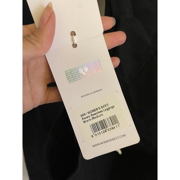 Women's Best Medium Black Renew Seamless Leggings High-Waisted Ribbed Waistband - Picture 3 of 9